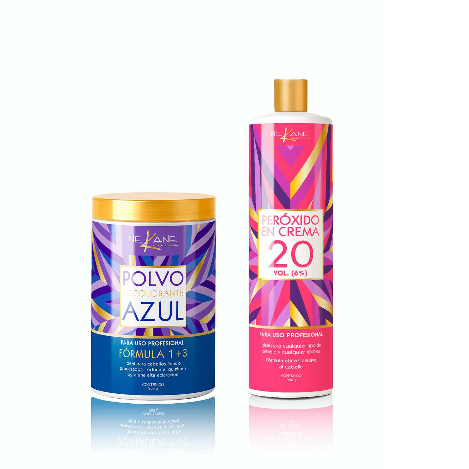 JUEGO de Polvo decolorante azul 1+3 350g y Péroxido 20 Vol. 900 gr.