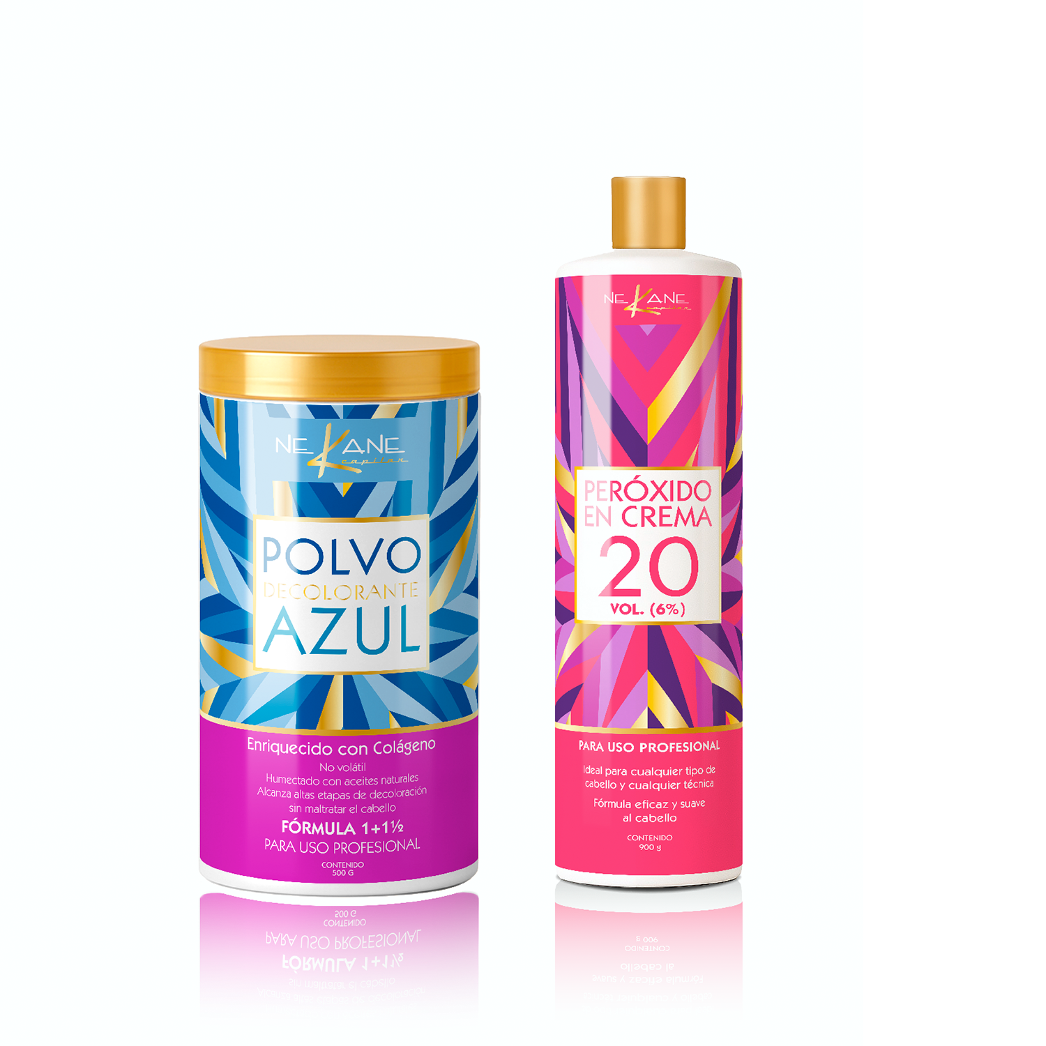 JUEGO de Polvo decolorante 500g + Peróxido 20 Vol. 900 g